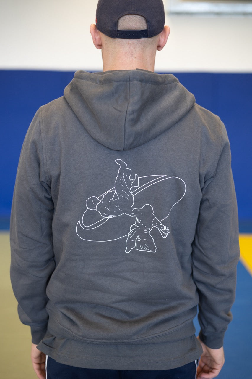 Hoodie gris métal
