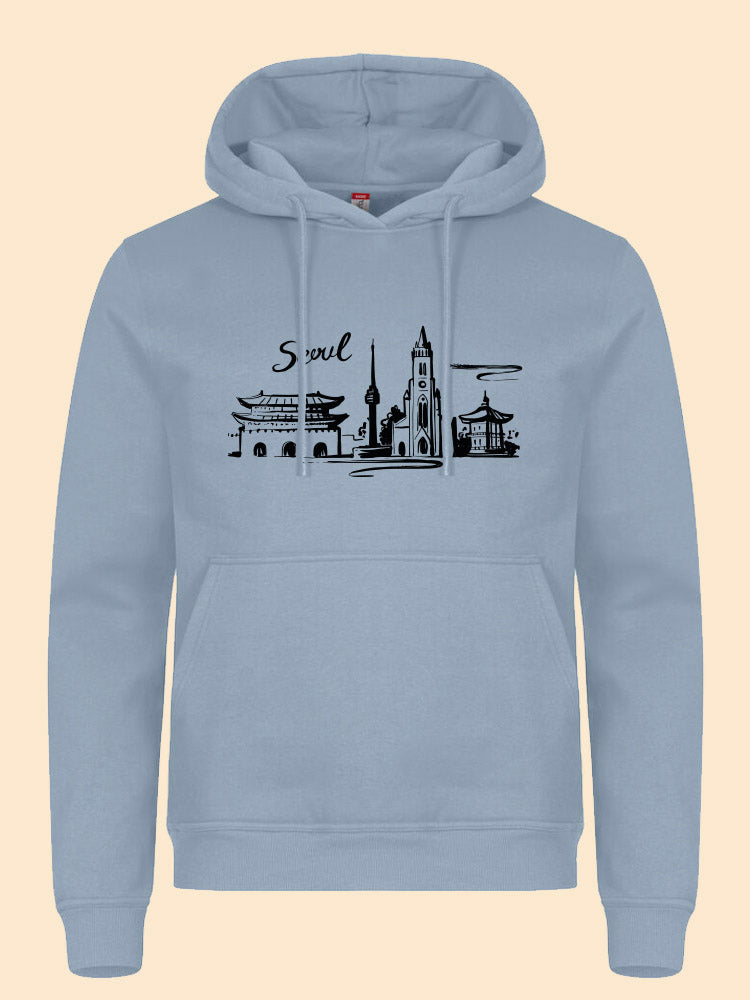 Hoodie skyline bleu
