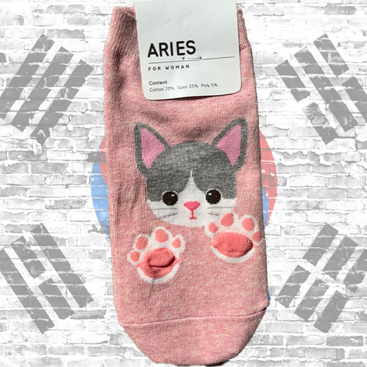 Chaussette Chat rose