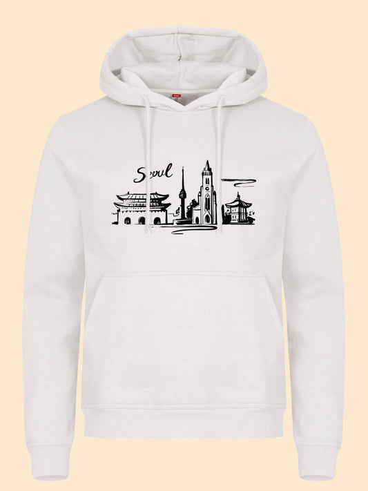 Hoodie skyline blanc